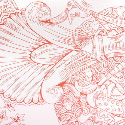 Hermes Silk Les Legendes de l'Arbre Scarf 90 Corail Veronese Mauve 5 of 6