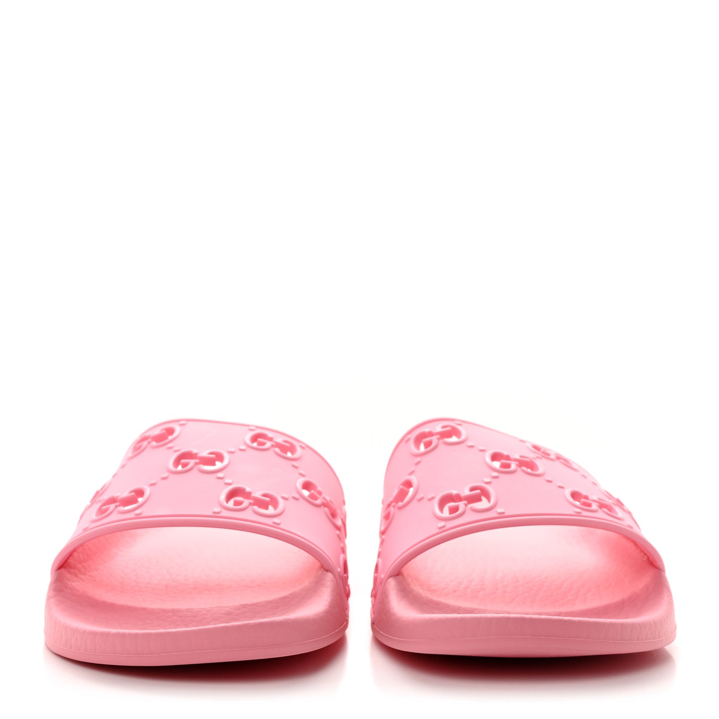 Rubber GG Monogram Perforated Womens Slide Sandals 36 Rose Box