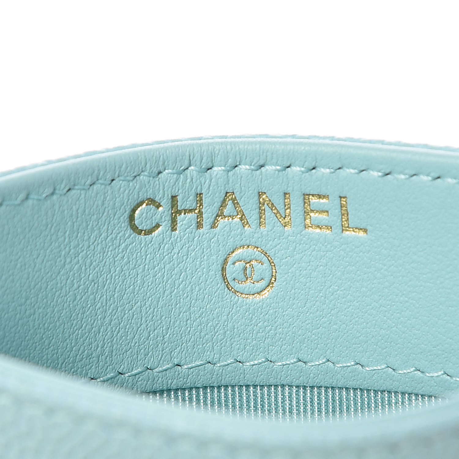Chanel Caviar Quilted Card Holder Light Blue 6 of 9