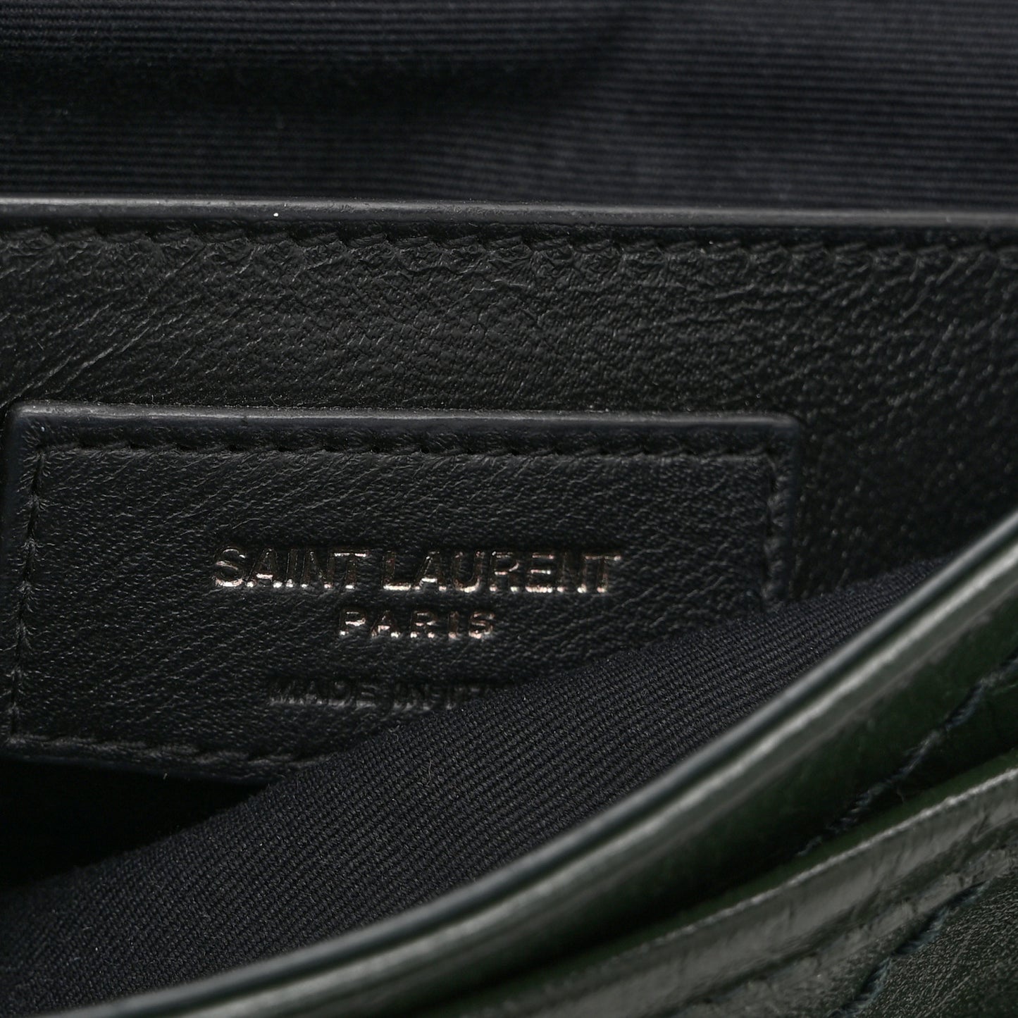 Crinkled Calfskin Matelasse Monogram Baby Niki Chain Satchel Dark Green