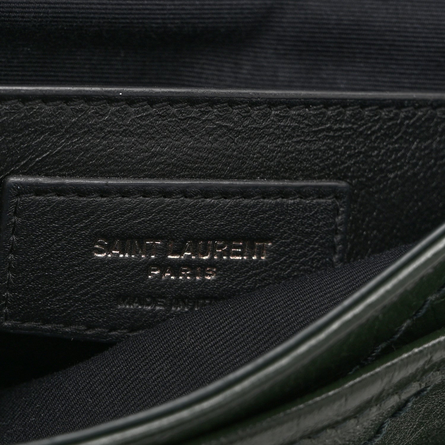 Saint Laurent Crinkled Calfskin Matelasse Monogram Baby Niki Chain Satchel Dark Green 6 of 10