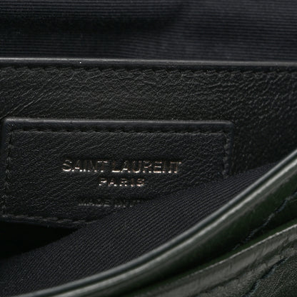 Saint Laurent Crinkled Calfskin Matelasse Monogram Baby Niki Chain Satchel Dark Green 6 of 10