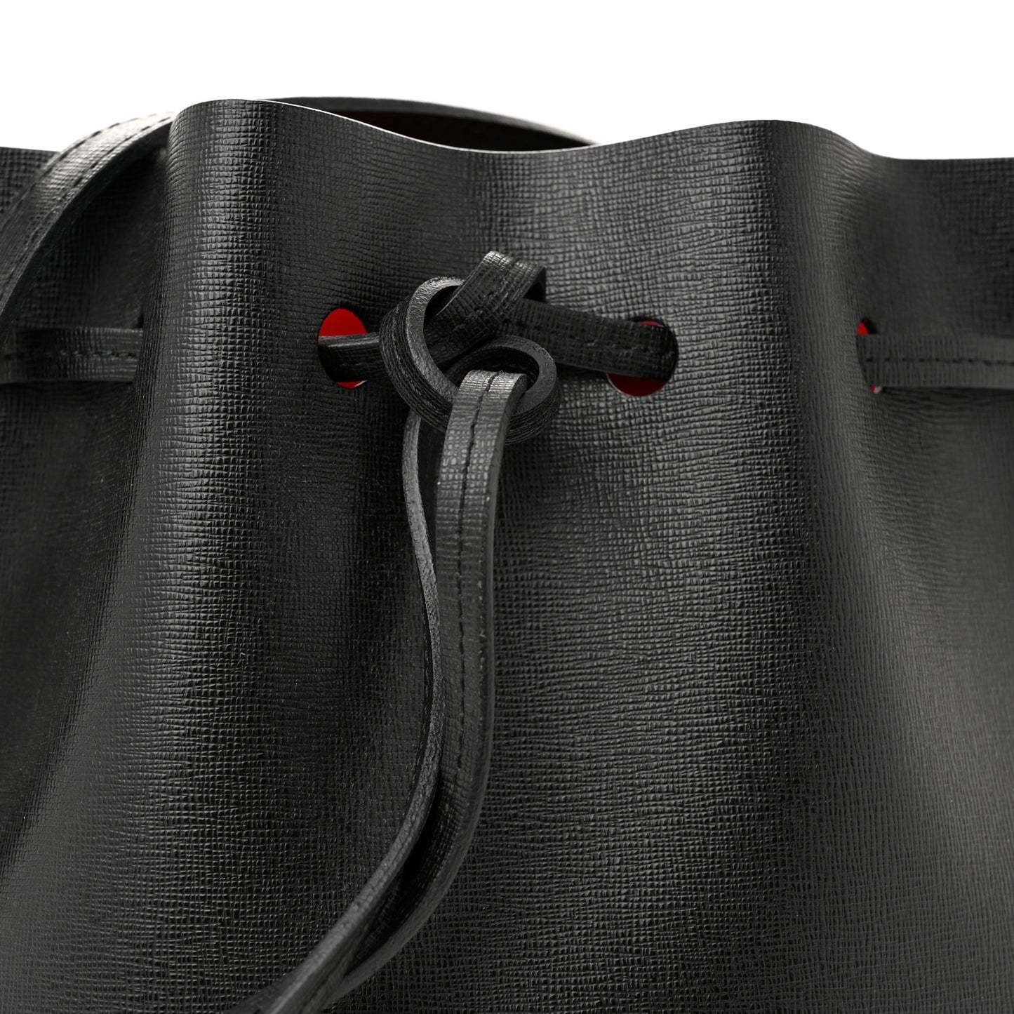 Saffiano Mini Bucket Bag Black Flamma