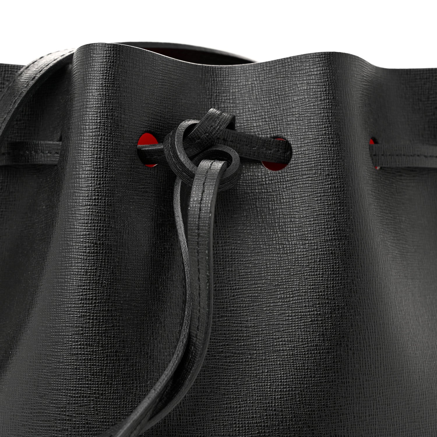 Mansur Gavriel Saffiano Mini Bucket Bag Black Flamma 8 of 12
