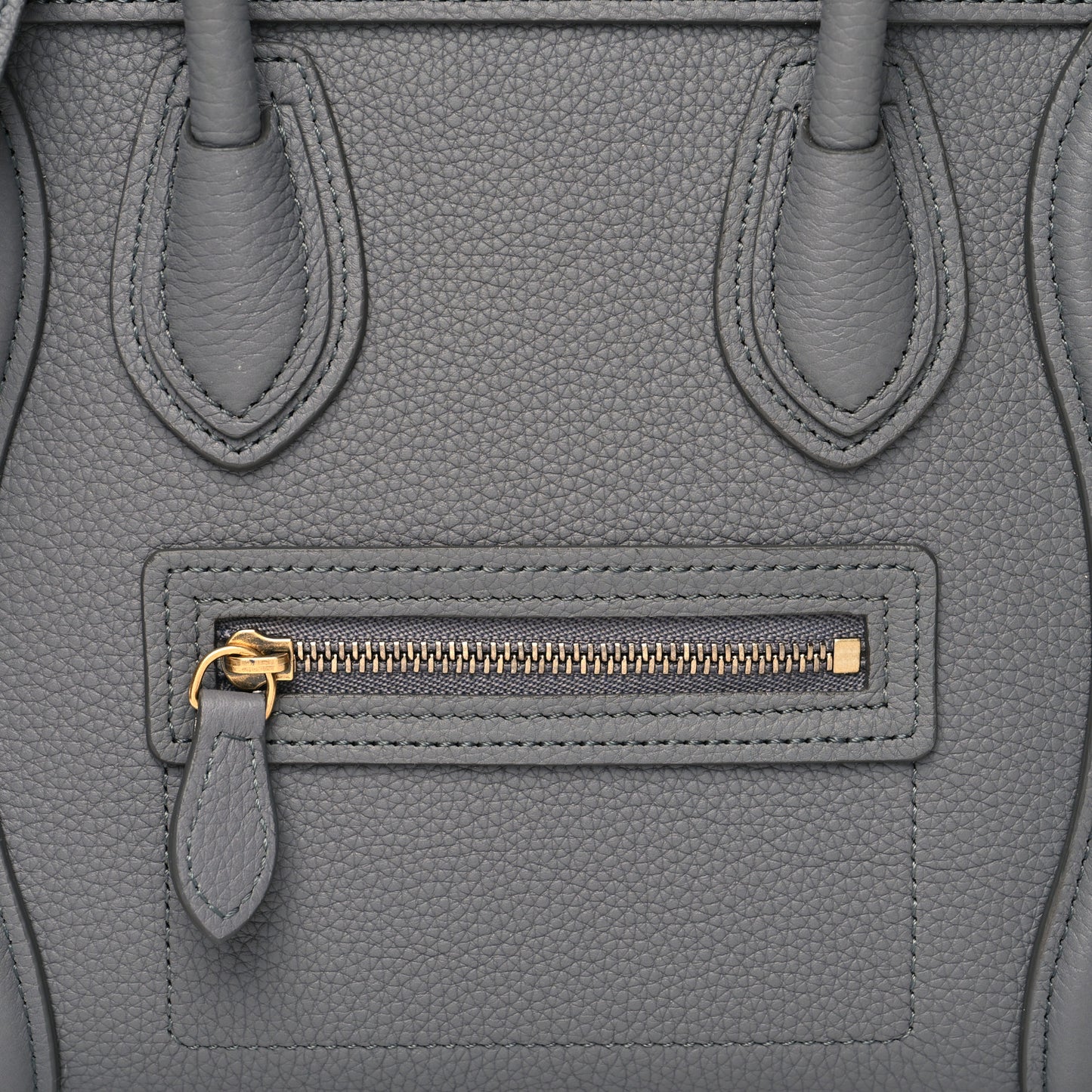 Drummed Calfskin Nano Luggage Kohl