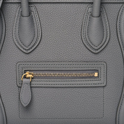 Celine Drummed Calfskin Nano Luggage Kohl 9 of 11