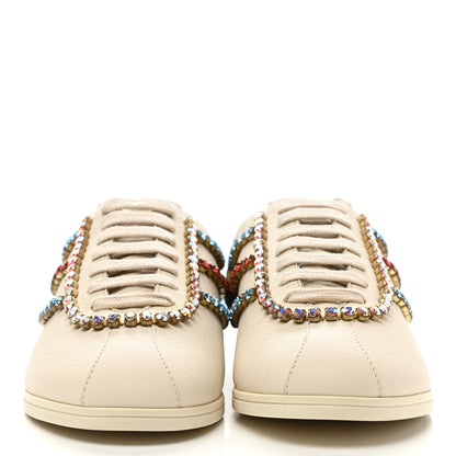 Gucci Calfskin Crystal Womens Falacer Sneakers 36.5 White 2 of 9