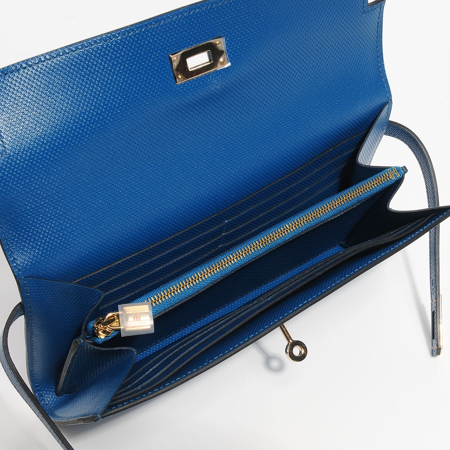 Grain d'H Kelly Longue Wallet Bleu De Galice