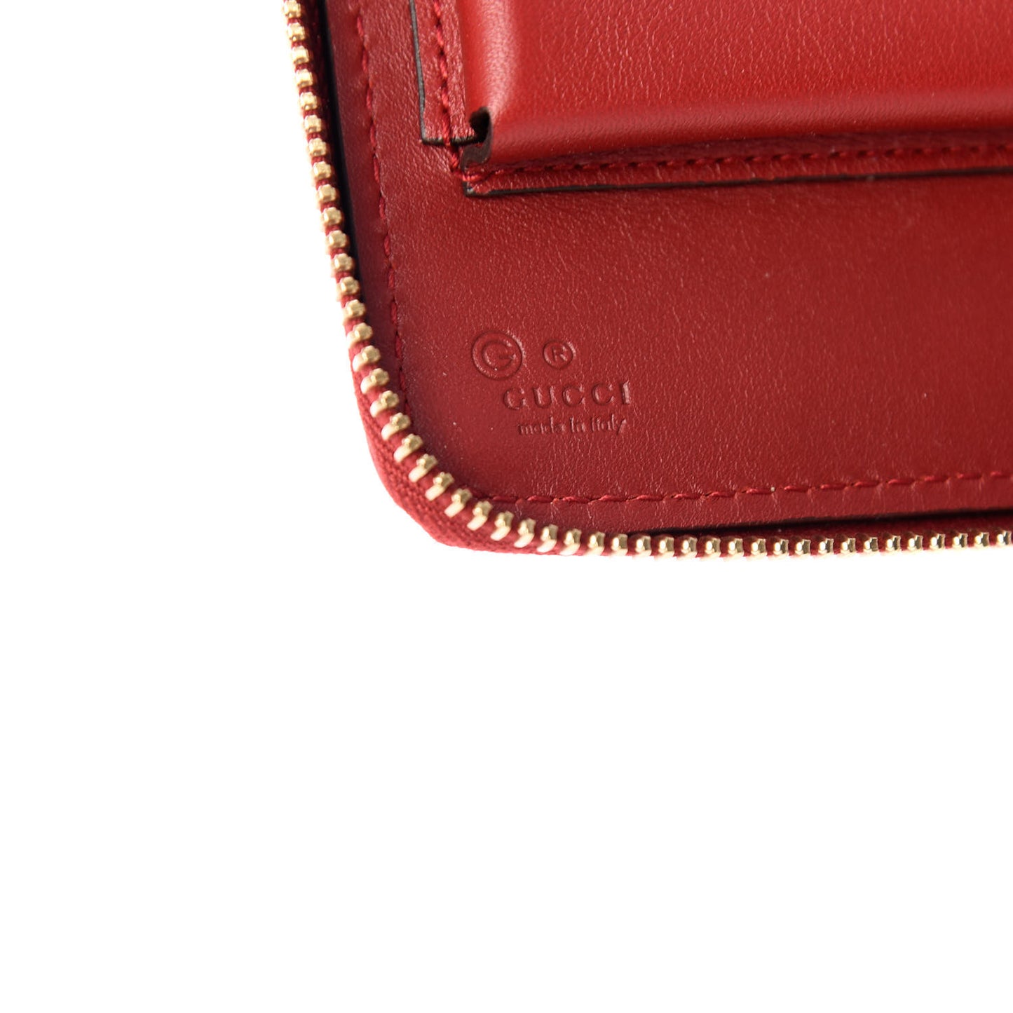 Microguccissima Zip Around Top Handle Travel Wallet Red