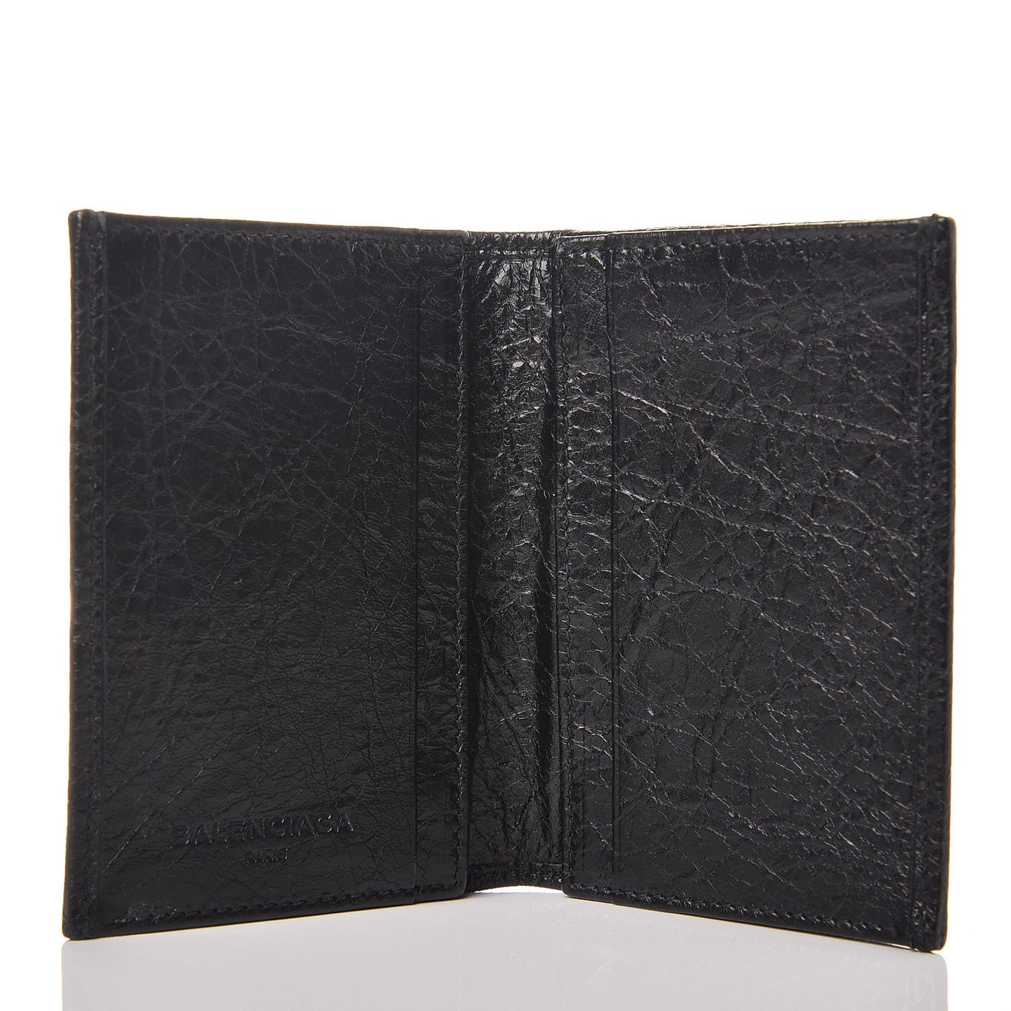 Agneau Giant 12 Silver Hardware Card Case Black