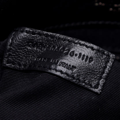 Saint Laurent Lambskin Patchwork Micro Stud Monogram Medium Jamie Baguette Black 9 of 11