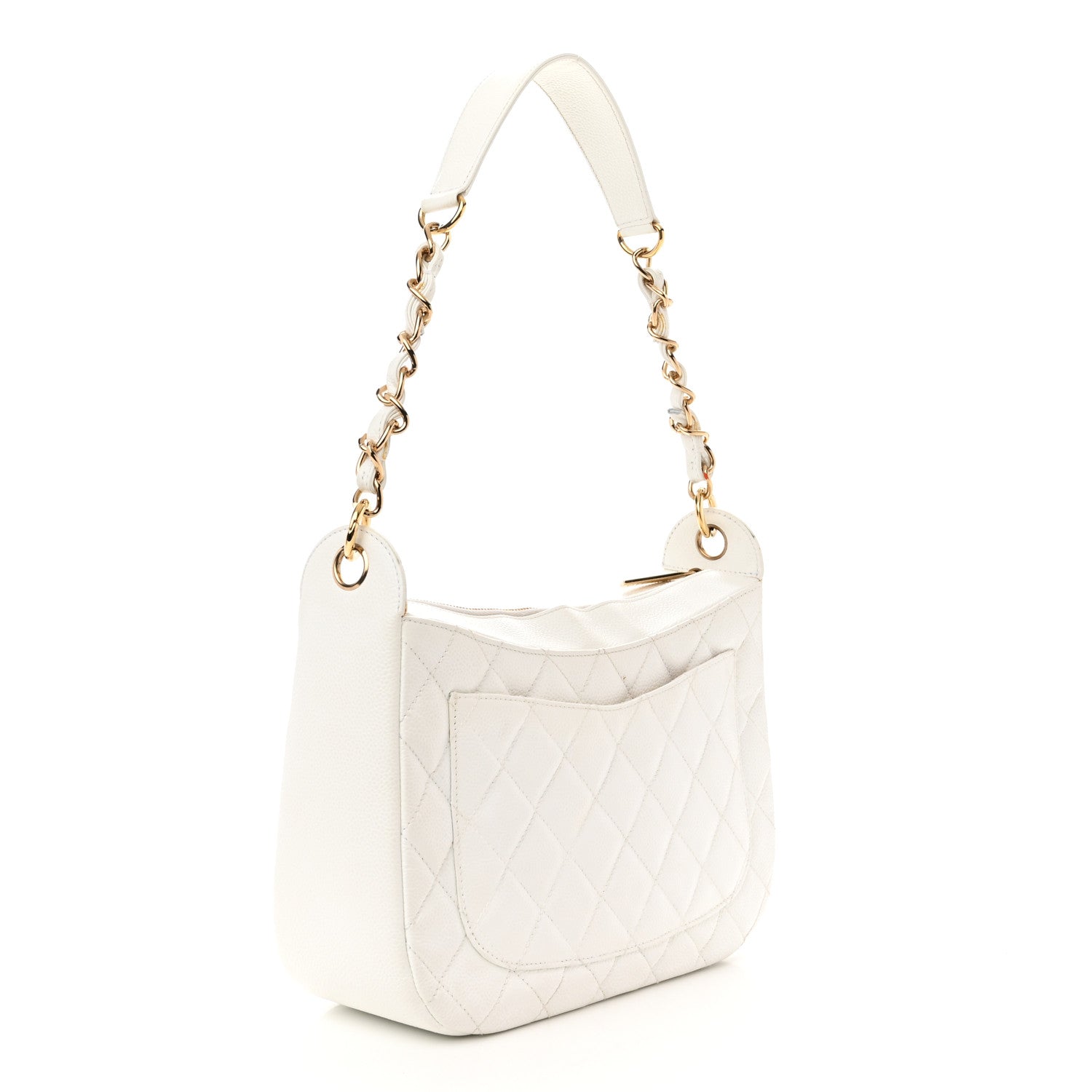 Chanel Caviar Quilted Hobo White 3 of 20