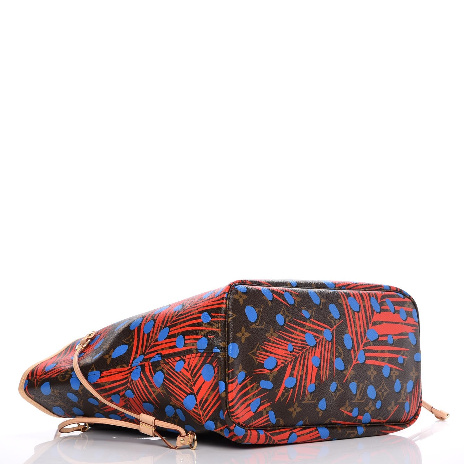 Louis Vuitton Monogram Jungle Dots Neo Neverfull MM Coquelicot Denim 5 of 8