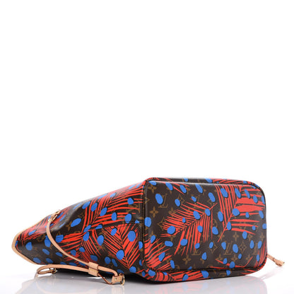Louis Vuitton Monogram Jungle Dots Neo Neverfull MM Coquelicot Denim 5 of 8