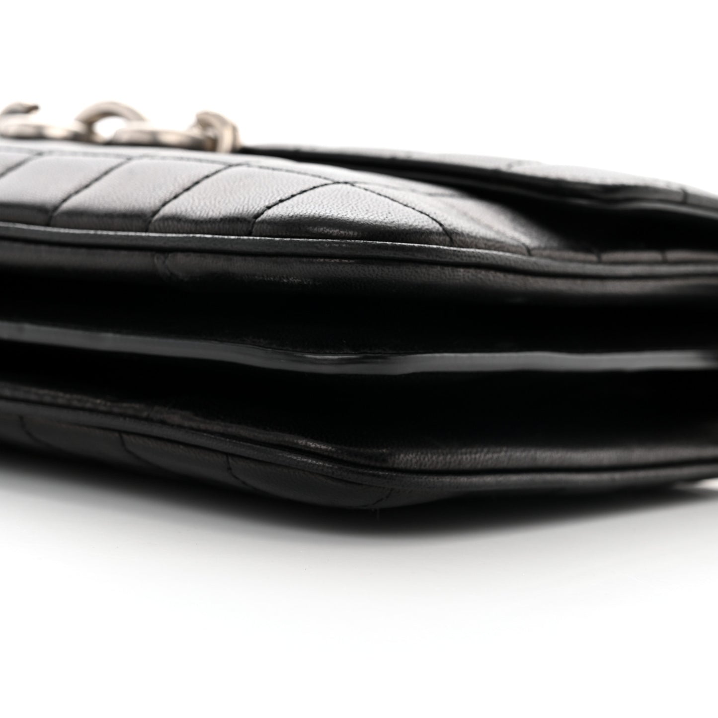 Lambskin Quilted Le Maillon Satchel Black