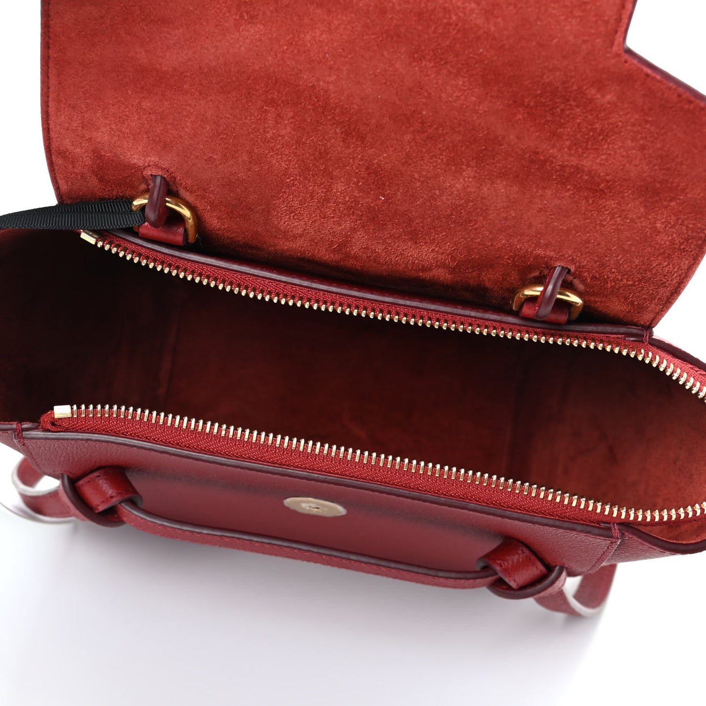 Grained Calfskin Nano Belt Bag Ruby