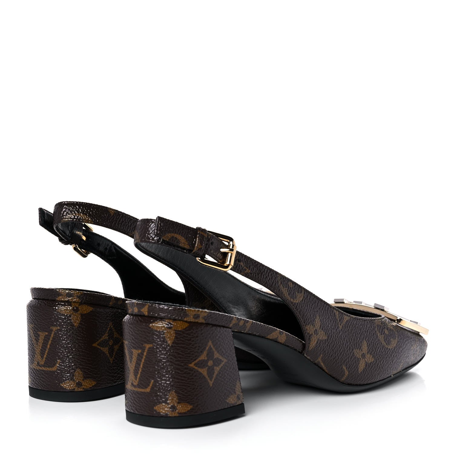 Louis Vuitton Monogram Madeleine Slingback Pumps 36.5 Brown 4 of 9