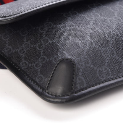 Gucci GG Supreme Monogram Web Slim Belt Bag Black Grey 9 of 10
