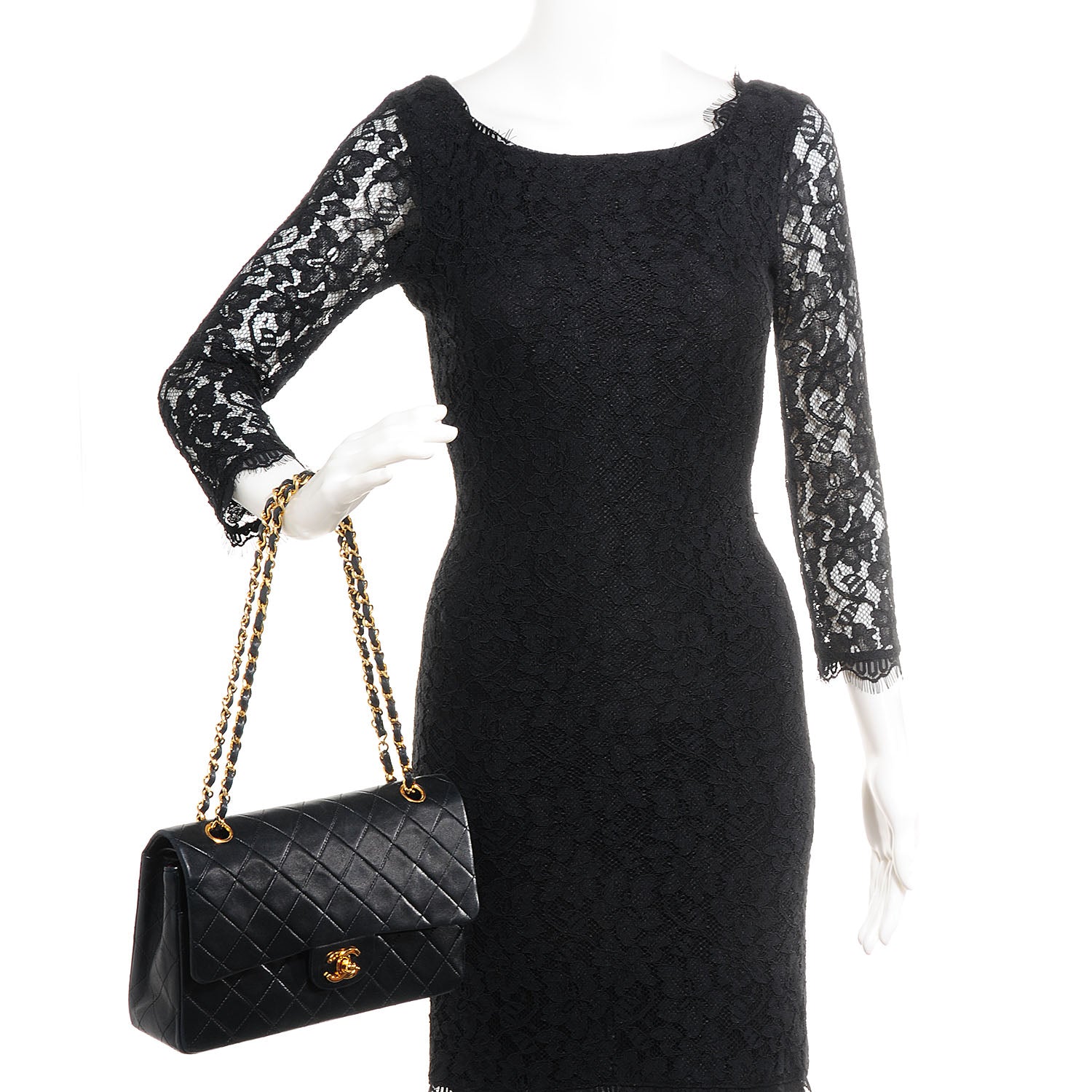 Chanel Lambskin Medium Double Flap Black 2 of 8