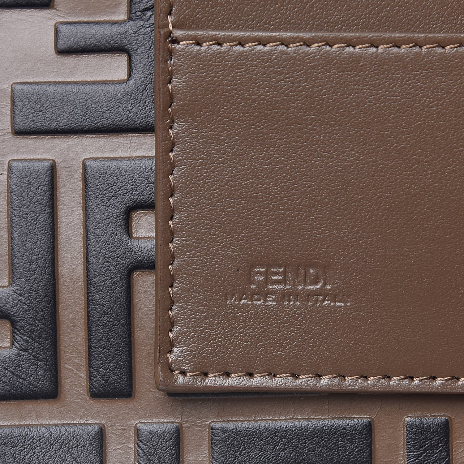 Fendi Vitello Soft F is Fendi Bi-Color FF 1974 Embossed Envelope Wallet On Chain with Pouches Maya Black 7 of 12