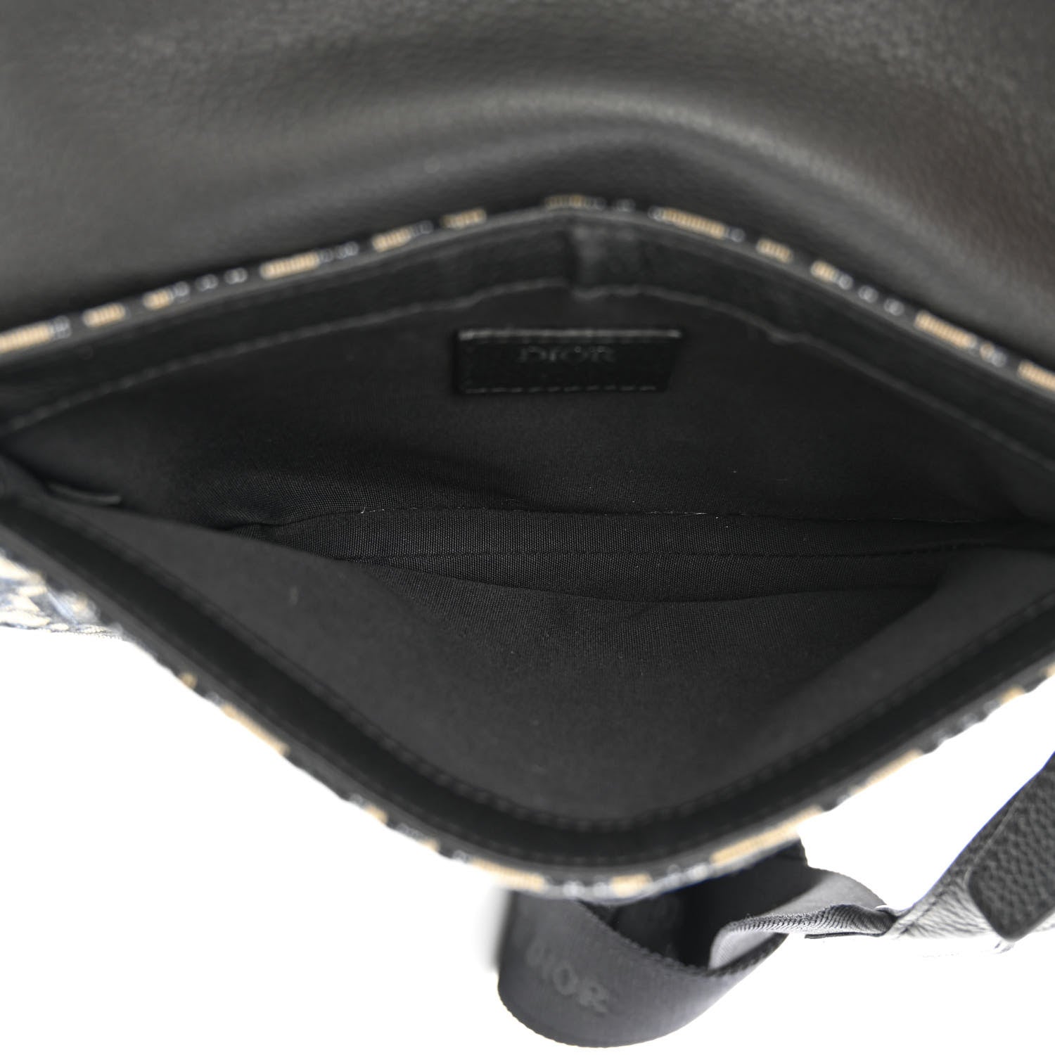 Christian Dior Oblique Saddle Messenger Pouch Beige Black 5 of 12