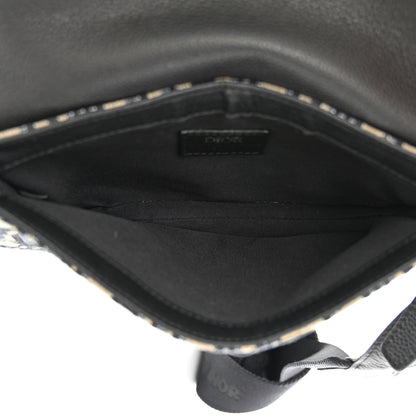 Christian Dior Oblique Saddle Messenger Pouch Beige Black 5 of 12