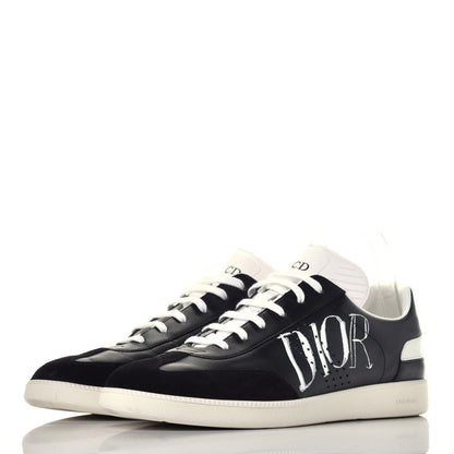 Christian Dior Homme Smooth Calfskin Suede Logo BO1 Sneakers 43 Black 4 of 10