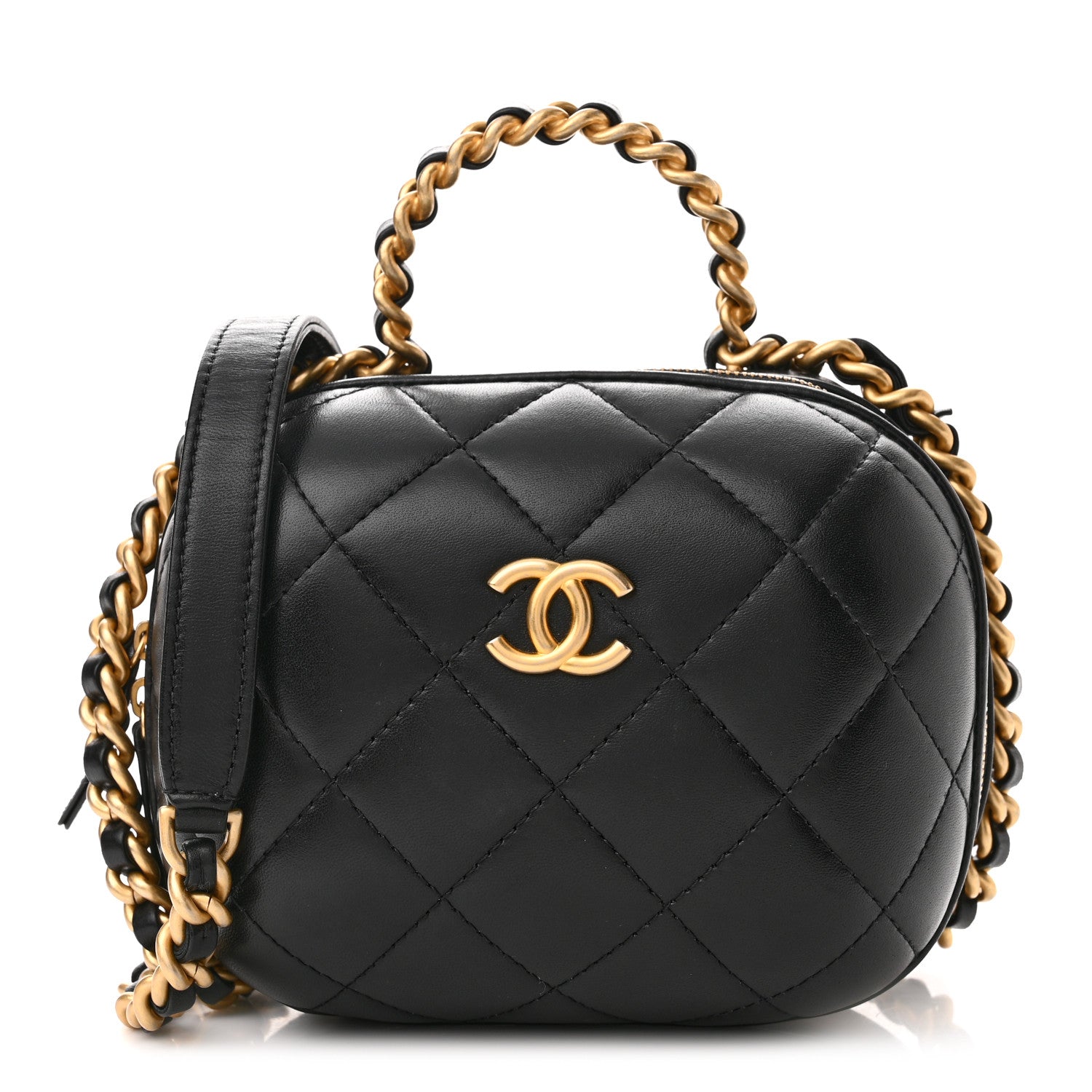 Chanel Lambskin Quilted Small CC Bubble Vanity Case Black 1 of 11