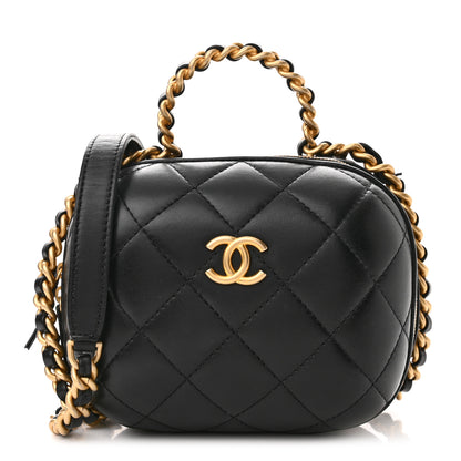 Chanel Lambskin Quilted Small CC Bubble Vanity Case Black 1 of 11