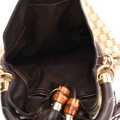 Gucci Monogram Medium Indy Top Handle Hobo Dark Brown 5 of 11