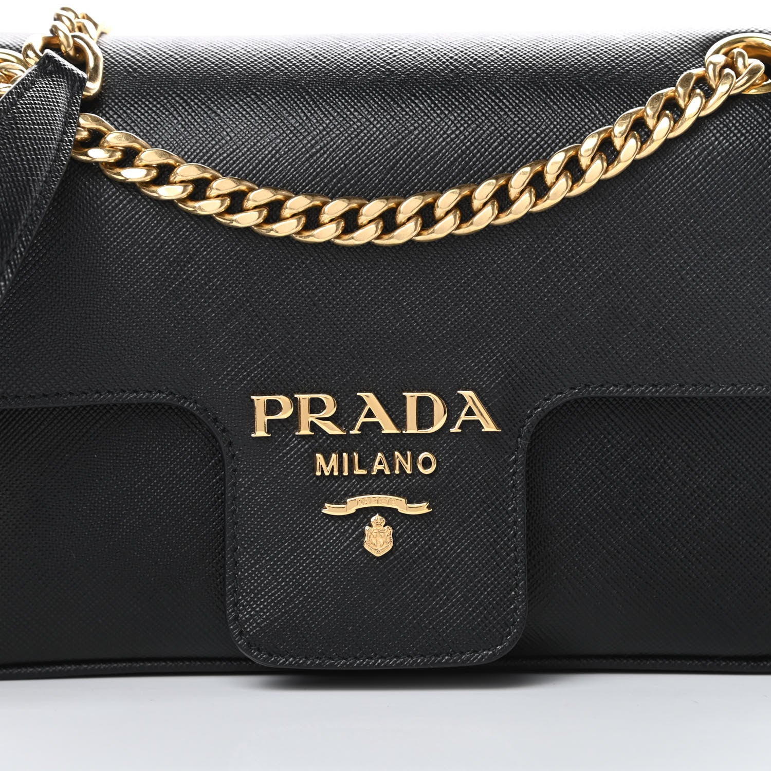 Prada Saffiano Flap Shoulder Bag Black 9 of 14