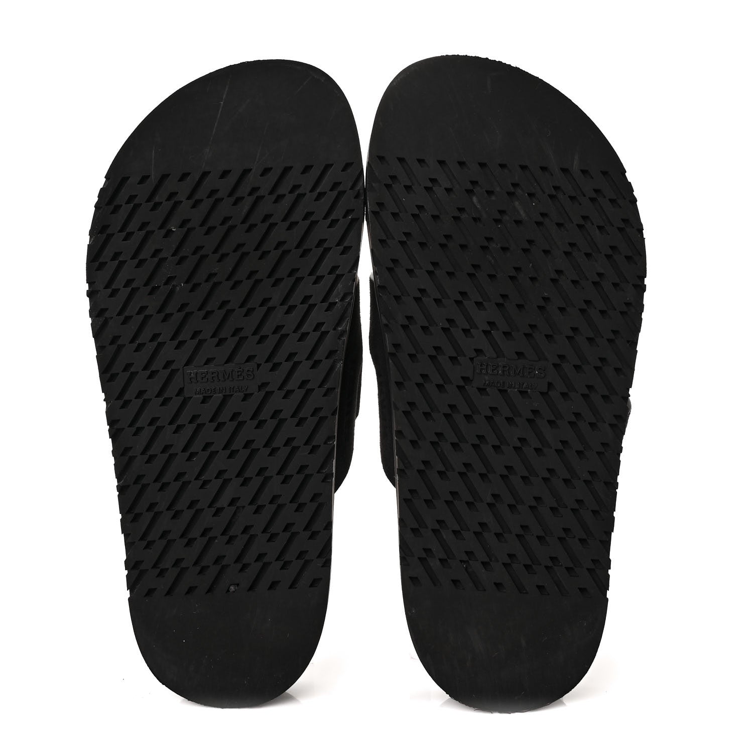 Hermes Suede Goatskin Womens Chypre Sandals 36.5 Black 5 of 9