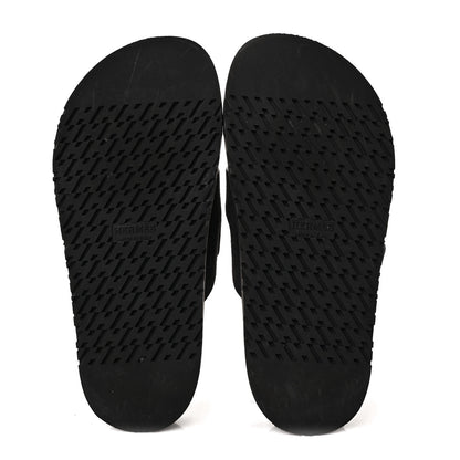 Hermes Suede Goatskin Womens Chypre Sandals 36.5 Black 5 of 9