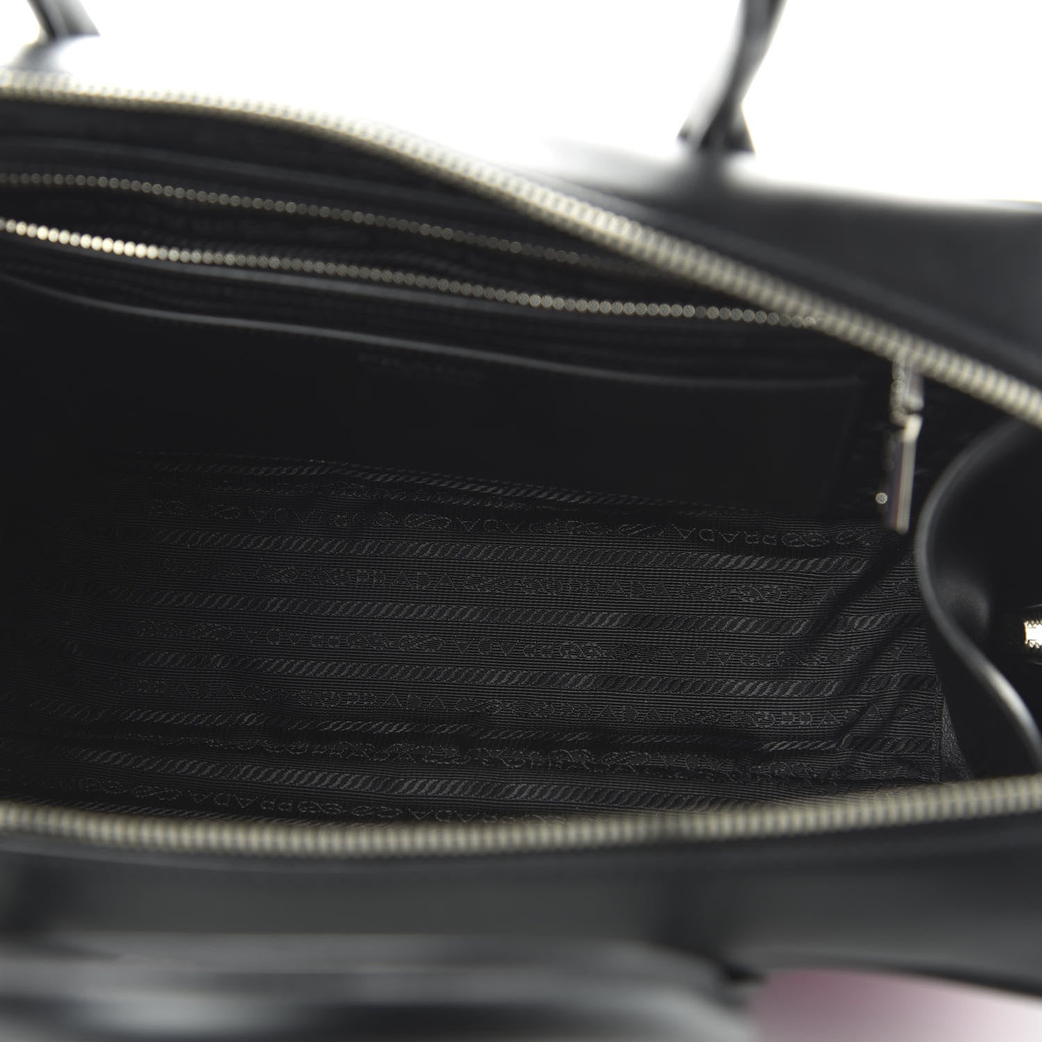 Prada City Calfskin Racing Logo Bowler Black Fuxia 6 of 10