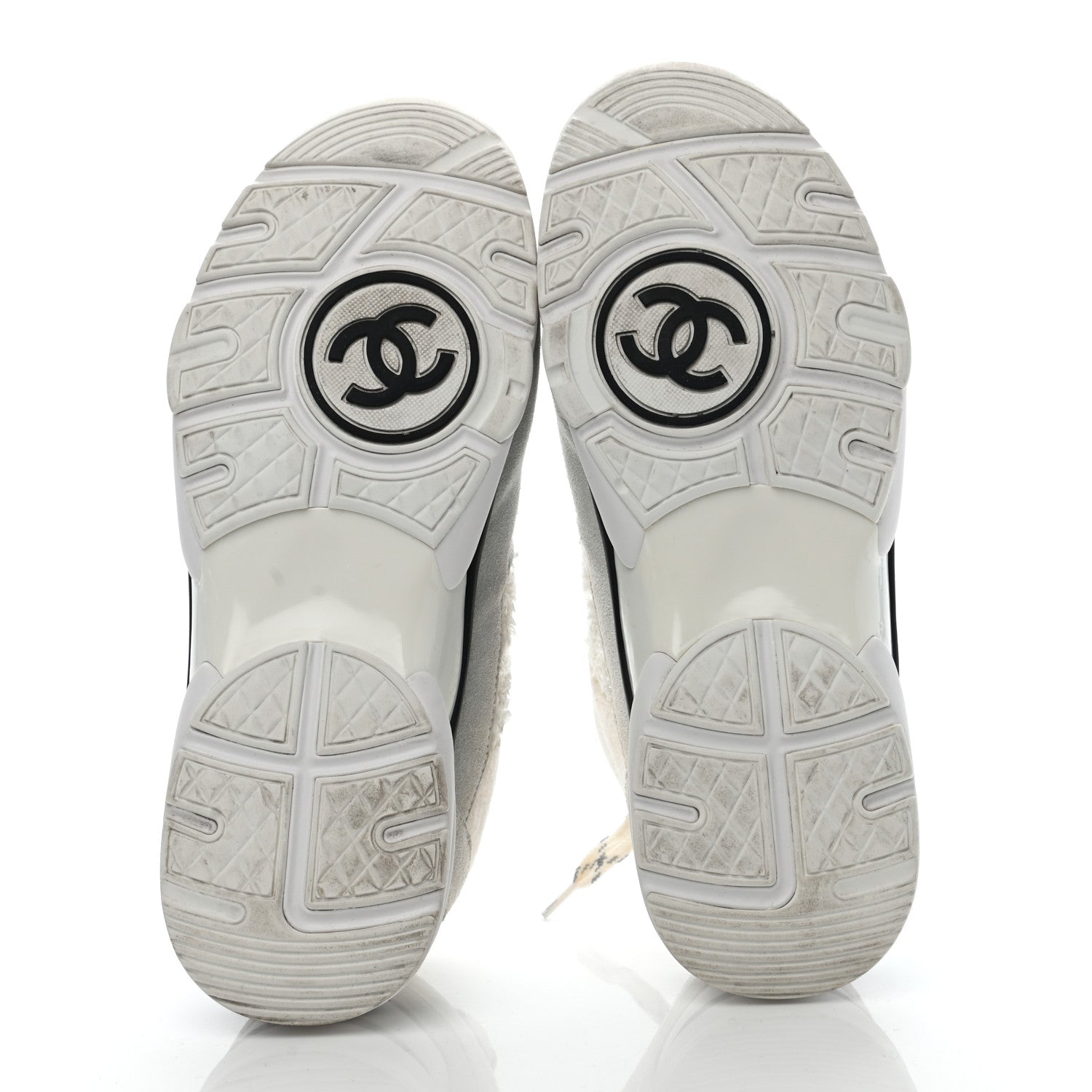 Chanel Velour Tweed CC Sneakers 39 White 5 of 12