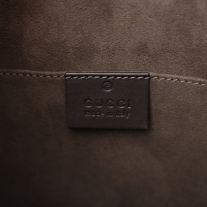 Gucci GG Supreme Monogram Selleria Calfskin Web New Web Cosmetic Case Beige Ebony Cocoa 6 of 10