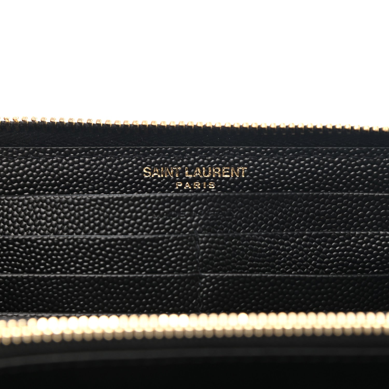 Saint Laurent Grain De Poudre Matelasse Chevron Monogram Zip Around Wallet Black 5 of 7