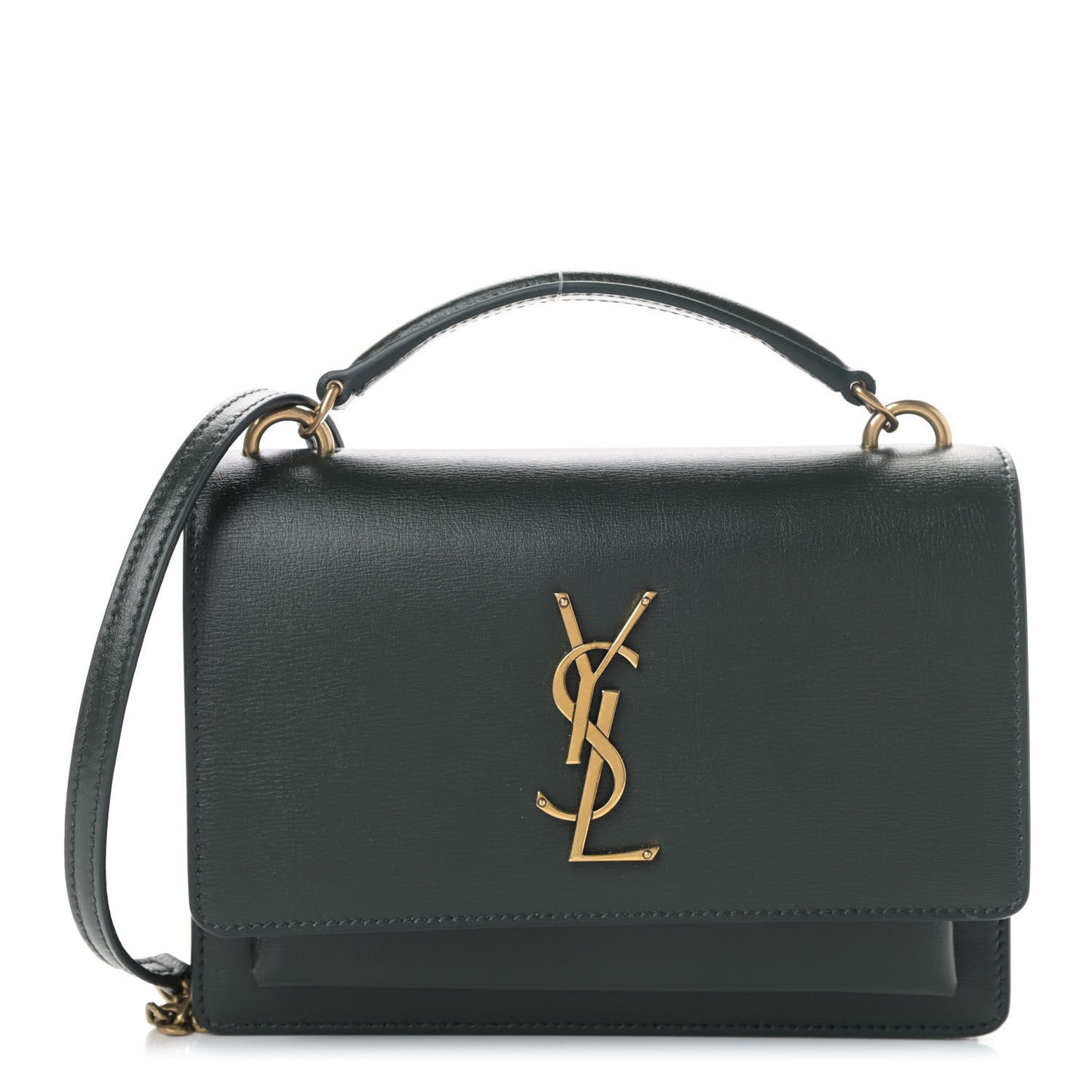 Calfskin Monogram Sunset Chain Wallet Green