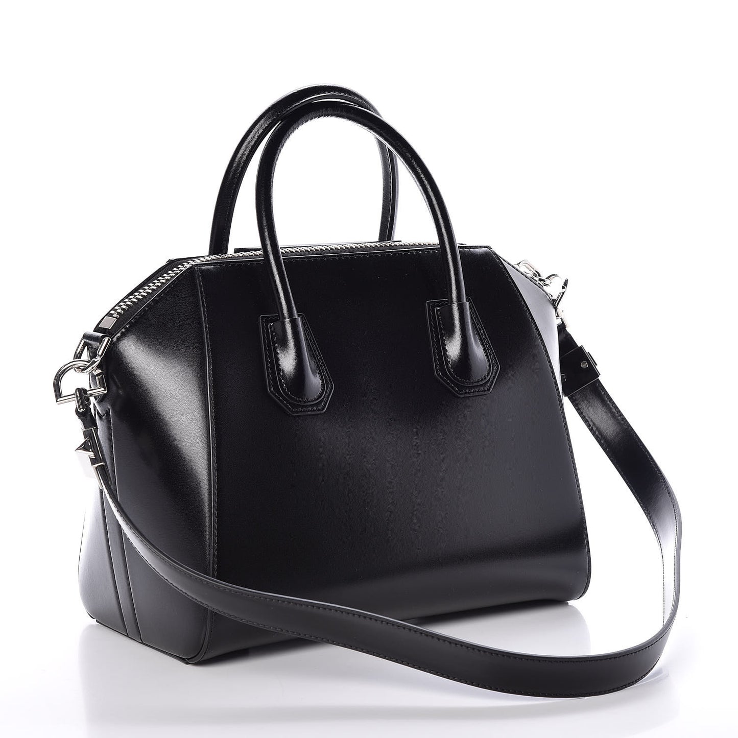 Shiny Lord Calfskin Small Antigona Black