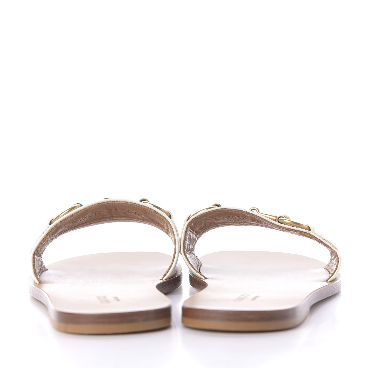 Gucci Malaga Kid Fringe Horsebit Slide Sandals 35 White 5 of 11