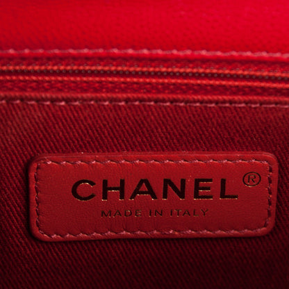 Chanel Caviar Quilted Small Coco Handle Flap Red 7 of 8