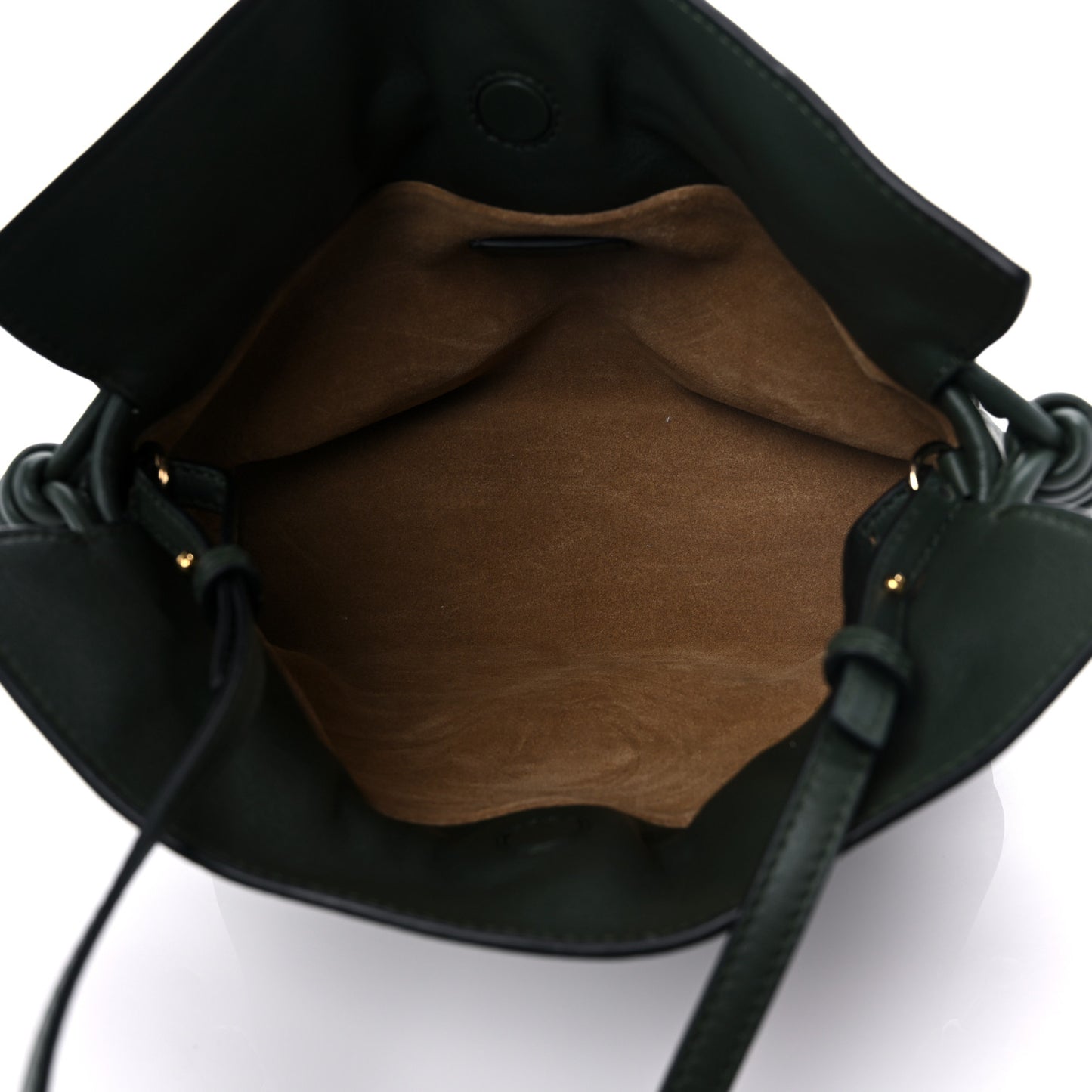 Calfskin Mini Flamenco Knot Clutch Vintage Khaki