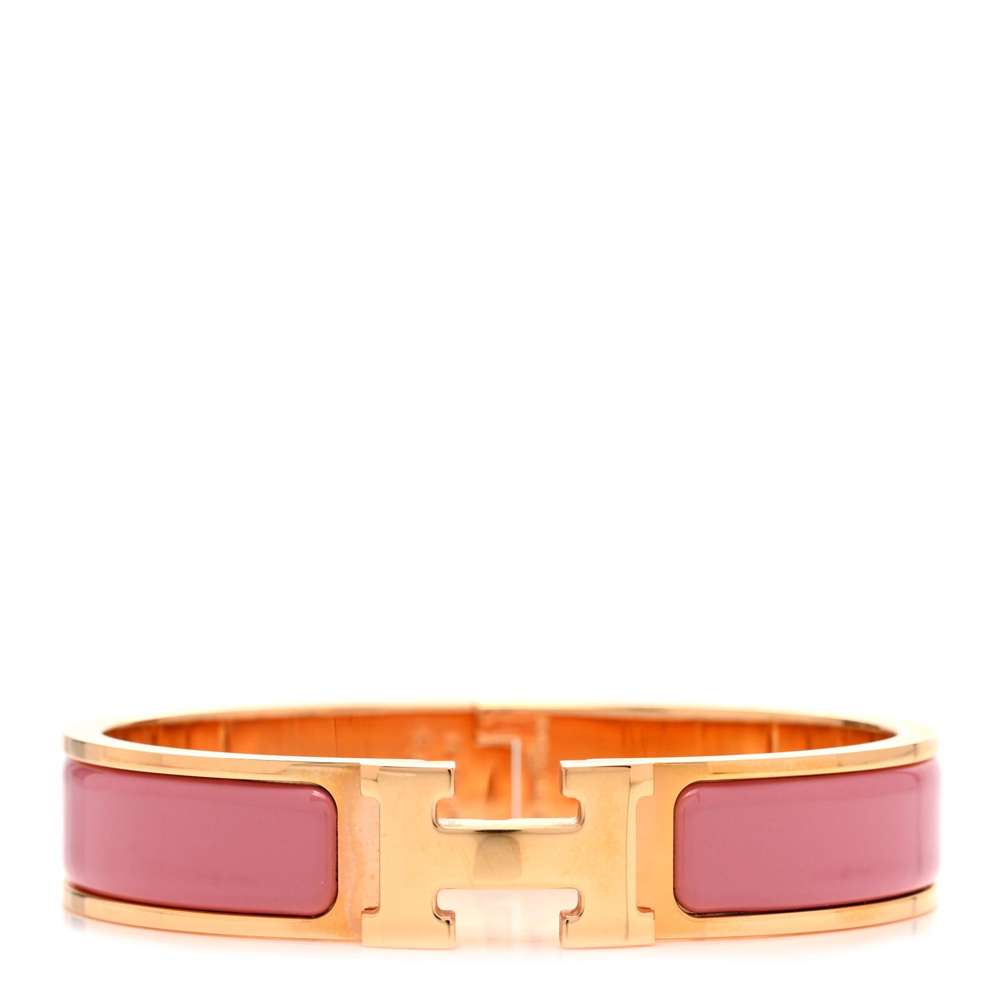 Enamel Narrow Clic Clac H Bracelet PM Rose Patch