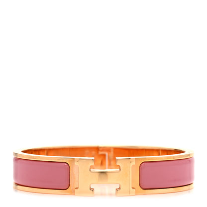 Hermes Enamel Narrow Clic Clac H Bracelet PM Rose Patch 1 of 6