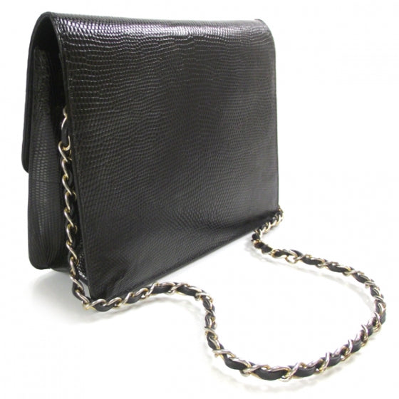 Chanel Lizard Evening Bag Black 3 of 12