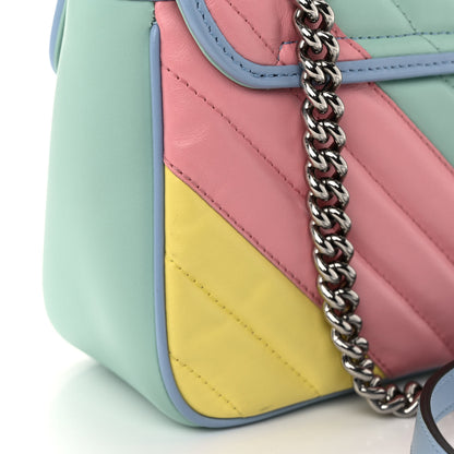 Gucci Calfskin Matelasse Diagonal Small GG Marmont Shoulder Bag Multicolor Pastel 11 of 11
