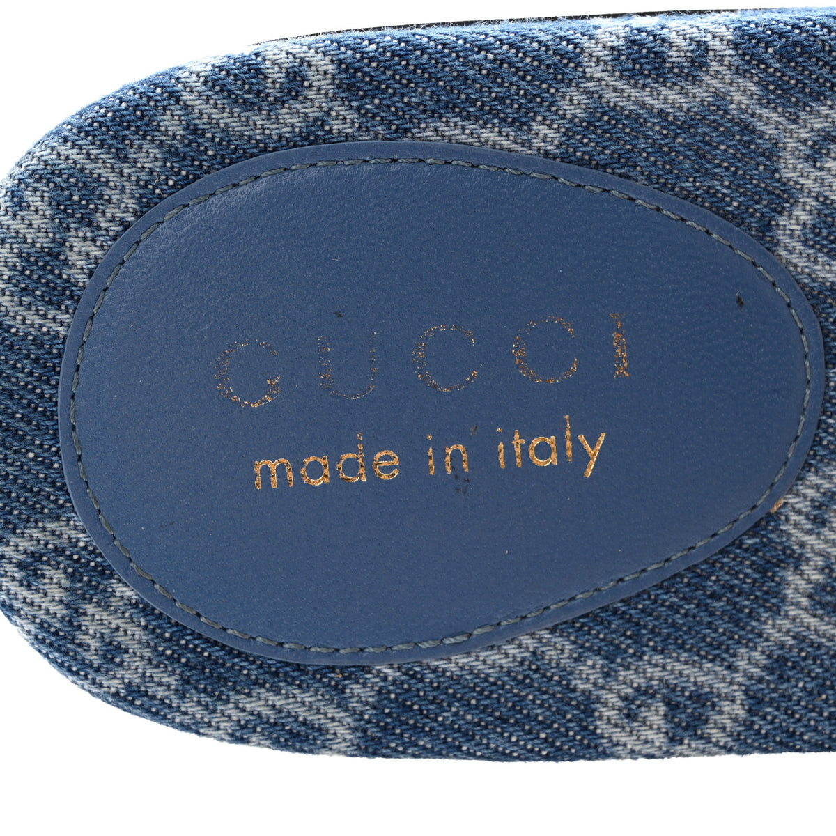 Gucci New Denim GG Monogram Horsebit Flat Slide Sandals 36 Blue 7 of 10