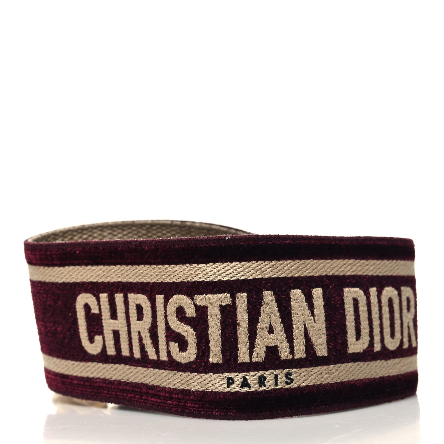Canvas Velvet Embroidered Shoulder Strap Bordeaux