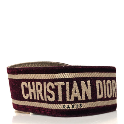 Christian Dior Canvas Velvet Embroidered Shoulder Strap Bordeaux 2 of 4