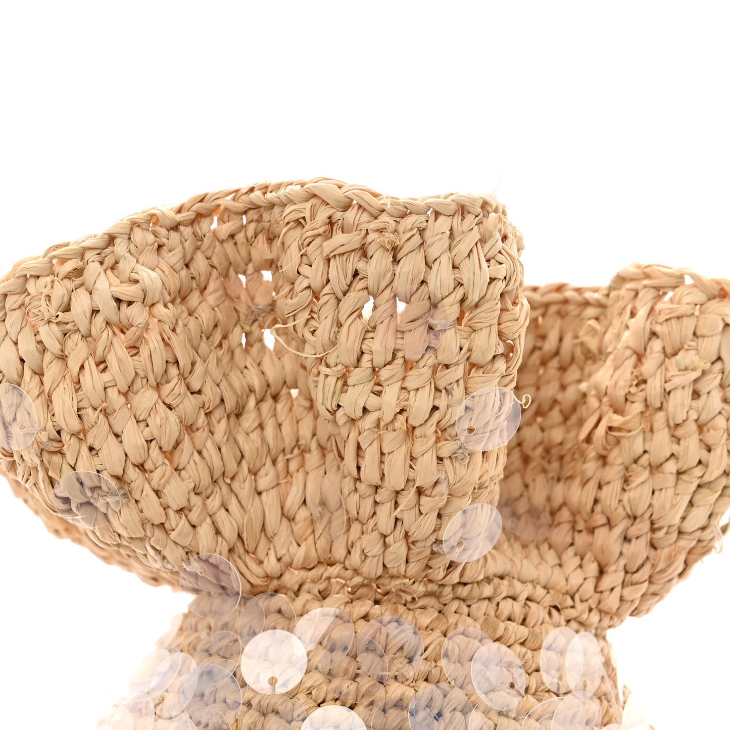 Raffia Canvas Sequin Paula's Ibiza Fish Pouch Natural Ivory